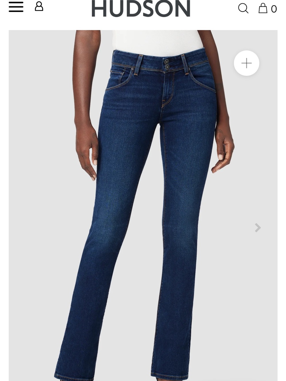 Hudson Jeans Dark Indigo Mid-Rise Wide Leg Jeans